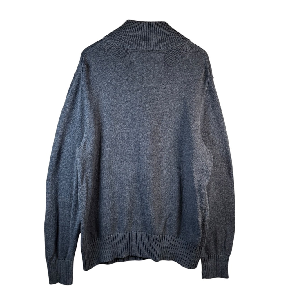American Eagle Men's Button 1/4 Zip Shawl Collar Sweater XXL Gray Classic Casual - Picture 2 of 7